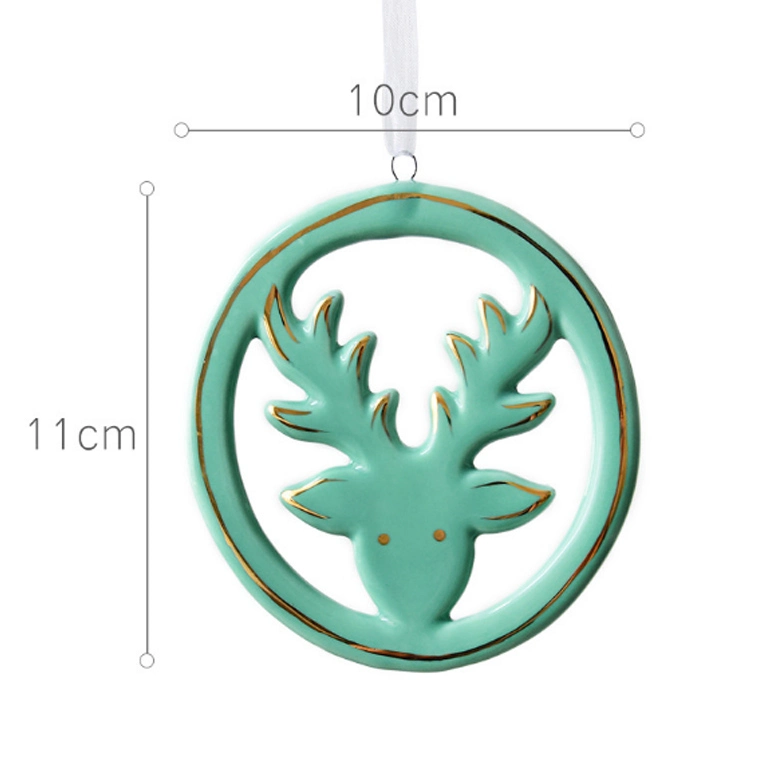 2020 Newest Christmas Tree Topper Gifts Ceramic X&prime;mas Deer Hanging Ornament