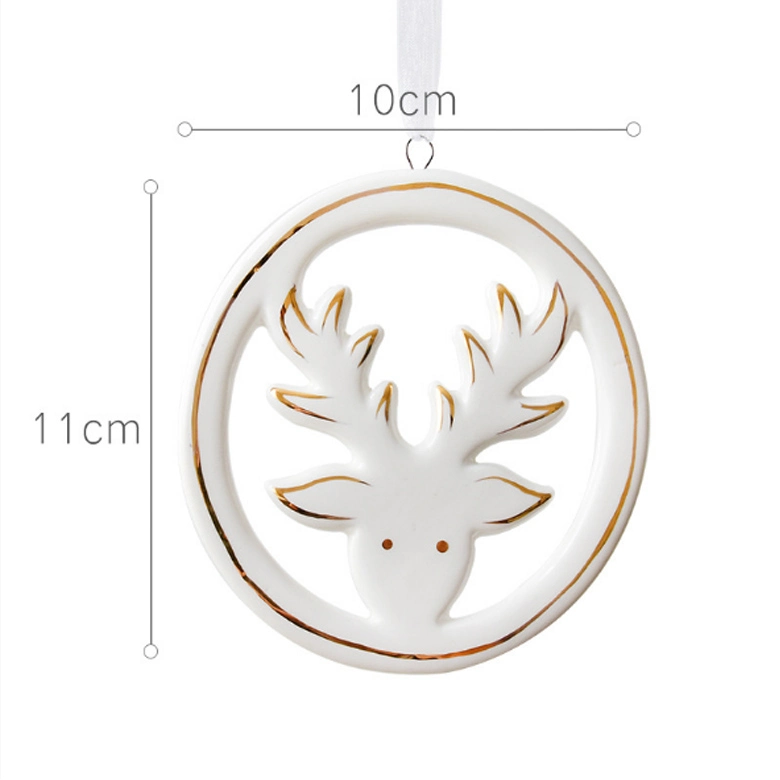 2020 Newest Christmas Tree Topper Gifts Ceramic X&prime;mas Deer Hanging Ornament