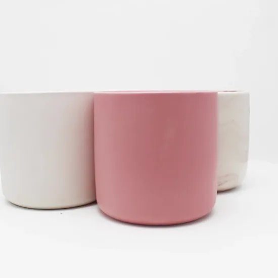 Votive Ceramic Candle Jar Tealight Wholesale Ceramic Candle Jar with Color Stained