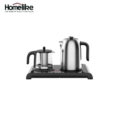 Household Appliance Factory 1.7L LED Display Stainless Steel Electric Tea Maker Set